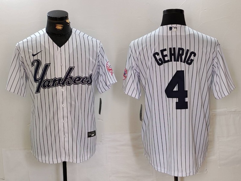Men's New York Yankees Lou Gehrig White Jersey